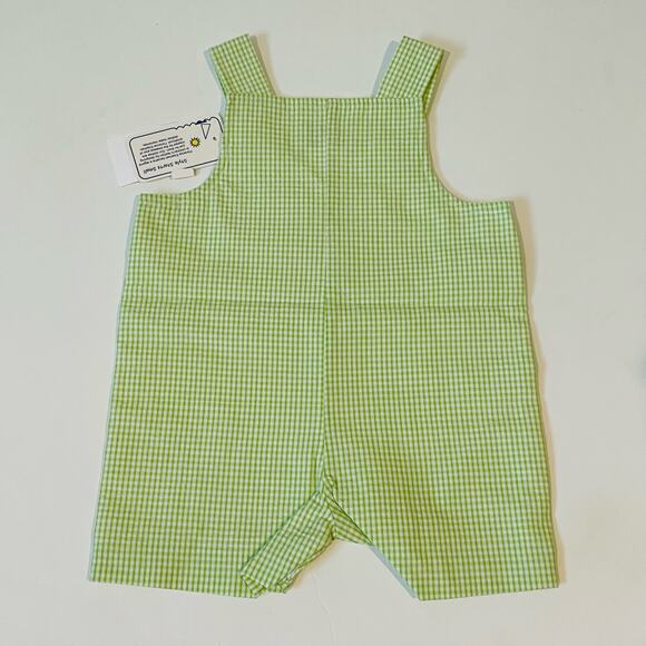 NWT Florence Eiseman 9M Seersucker Check Shortall with Golf Cart - Picture 4 of 5